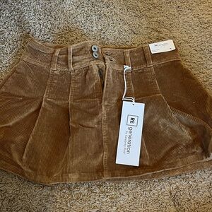 Brown Pleated Skirt Size S